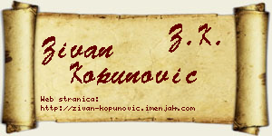 Živan Kopunović vizit kartica